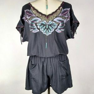 Sweet by Miss Me Embroidered Romper size L